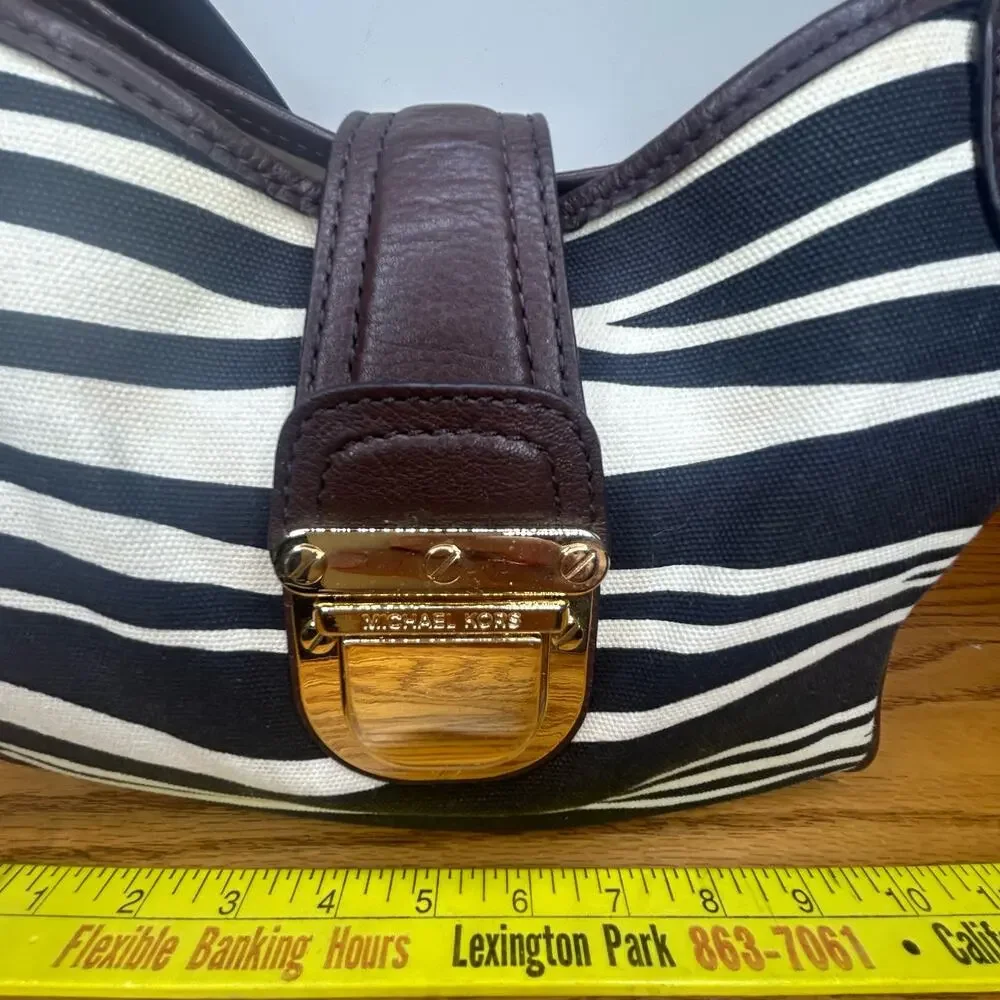 Michael Kors Bag Brown Gold Satchel Leather - Picture 4 of 13